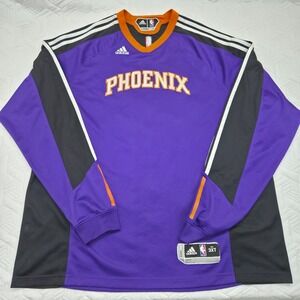 Adidas Phoenix Suns NBA Shooting Shirt Mens 3XT Purple Black Long Sleeve Warmup